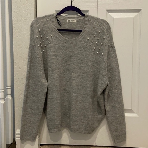 H&M Gray Pearl Sweater - Picture 1 of 3